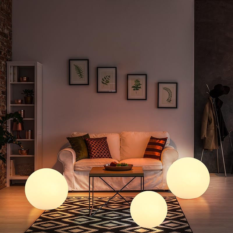 COPU Store Globe Floor Lamp, 14-inch LED Ball Light with Remote,16 RGB Color Dimmable Rechargeable Nursery Globe Lamp, Waterproof Glowing Orb Light for Indoor Outdoor Lighting Decors - Image 3